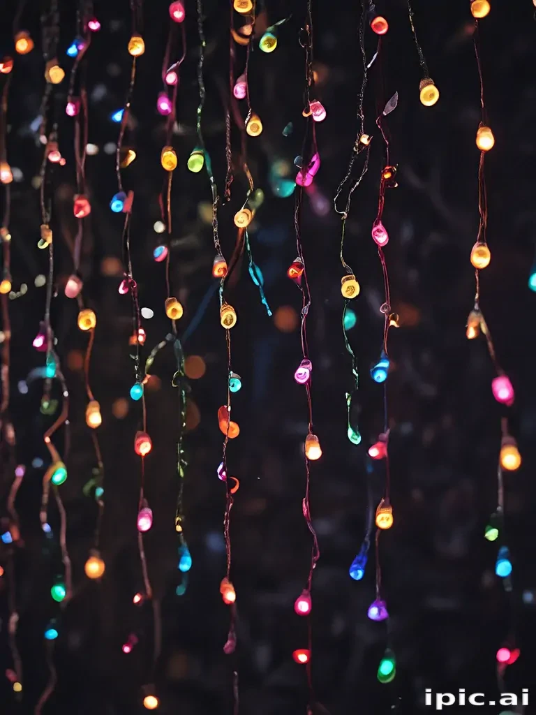 Colorful String Lights Creating a Magical Atmosphere for Festive ...