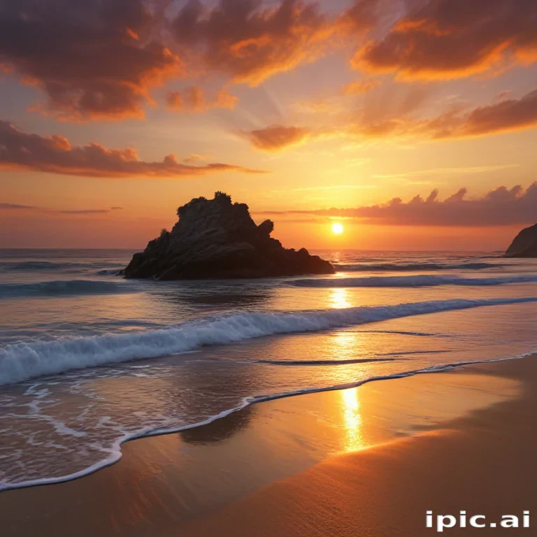 sun set on beach