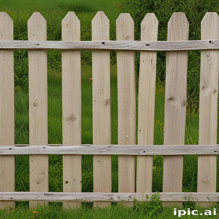 A Rustic Wooden Fence Surrounded by Lush Green Grass and Nature.