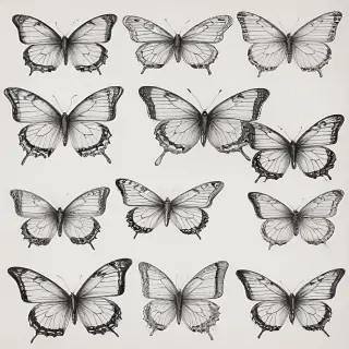 butterflies sketches