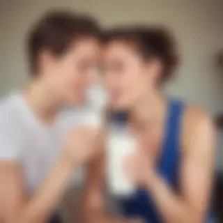 lesbians drinking milk