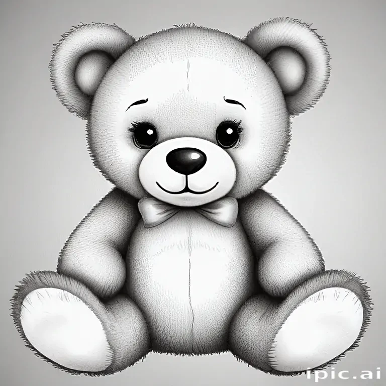 teddy bear clipart black and white