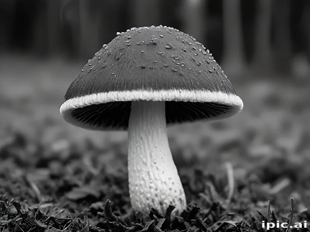 mushroom black and white