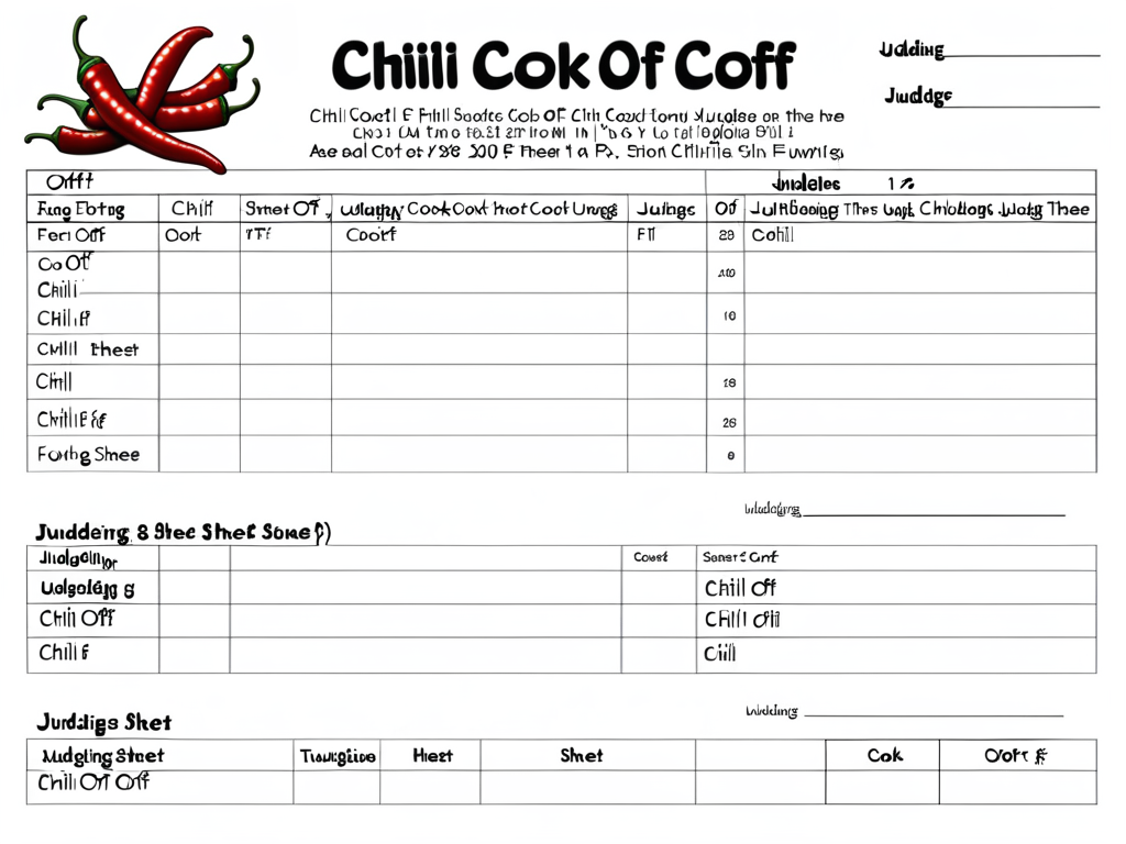 chili cook off judging sheet
