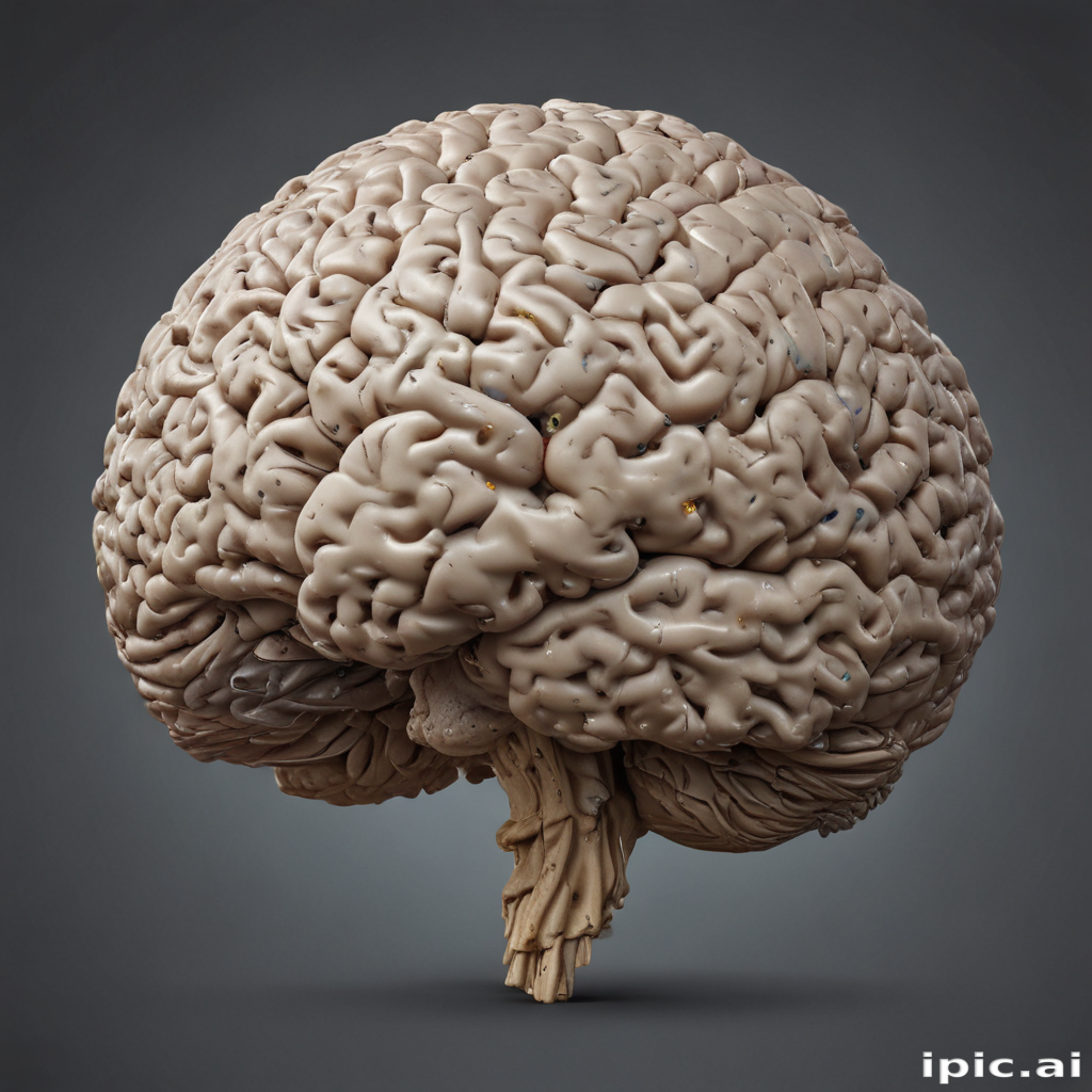 Intricate Detailed Model of a Human Brain Showcasing Complex Neural ...