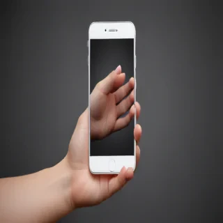 hand holding phone png