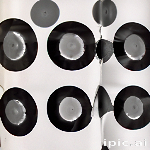 Abstract Close-Up of Black and White Circular Patterns on a Surface