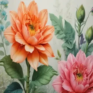 drawings of flowers in color