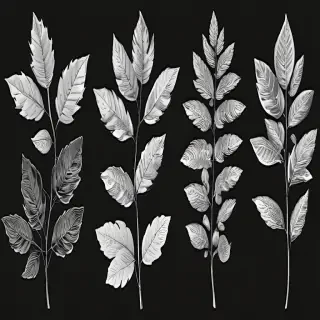 black and white leaf clip art