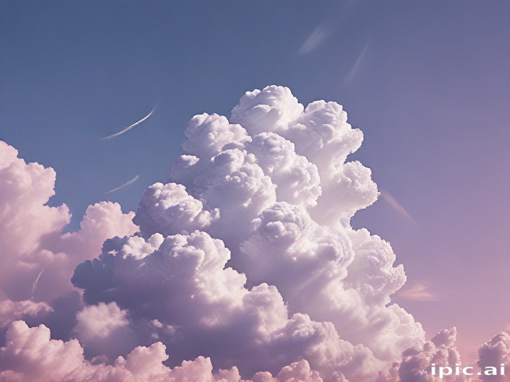 Majestic Cotton Candy Clouds Against a Dreamy Pink Sky at Sunset.