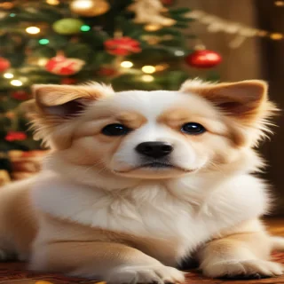 cute christmas dog wallpaper