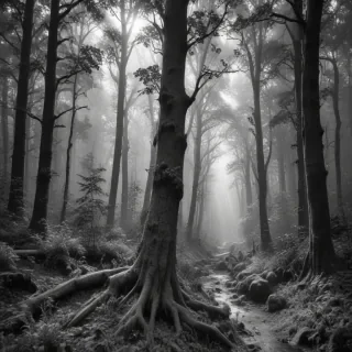 forest clipart black and white