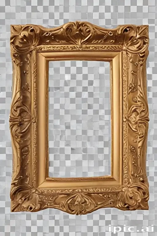 rectangle gold frame png
