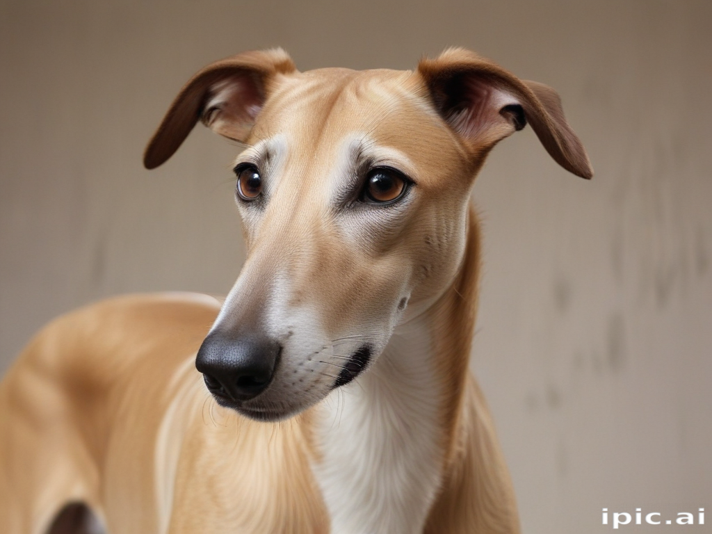 A Beautiful Greyhound Dog with Striking Features Looking Thoughtfully ...