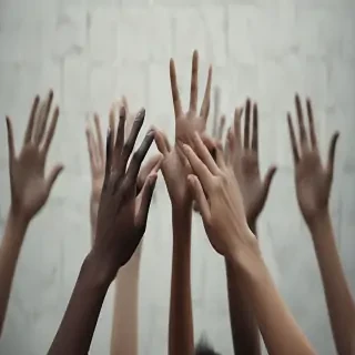 hands reaching