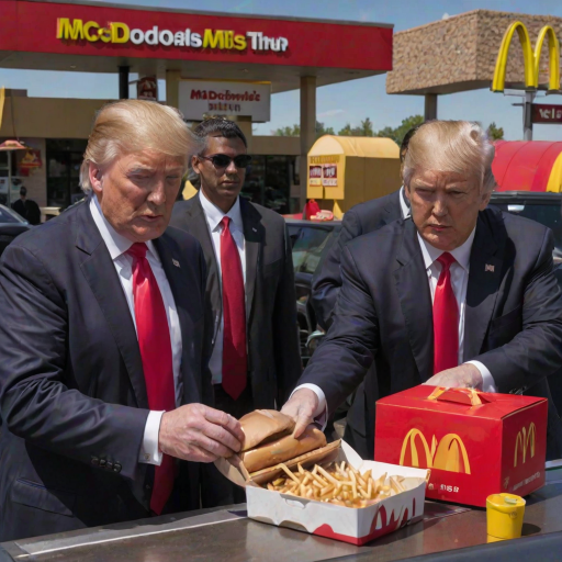 donald trump working at mcdonalds drive thru