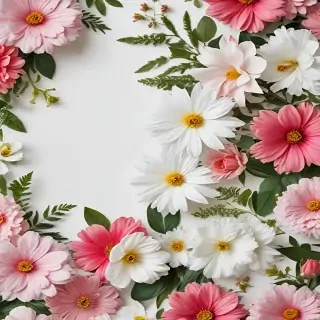 flowers with white background