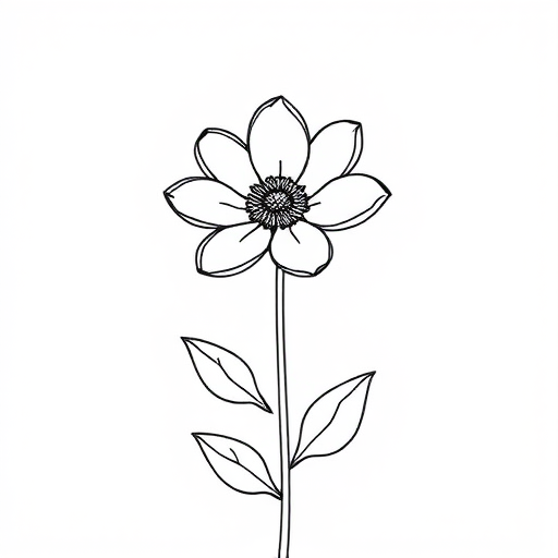 simple flower line art