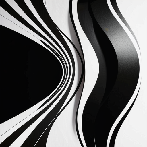 Intricate Black and White Waves Creating a Modern Abstract Design