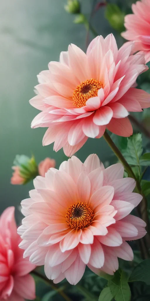 Delicate Pink Flowers Blooming Gracefully in a Sunlit Garden Setting