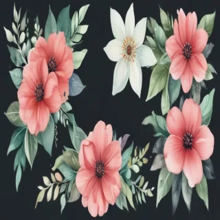 watercolor flowers clipart