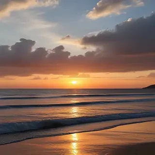 sun set on beach