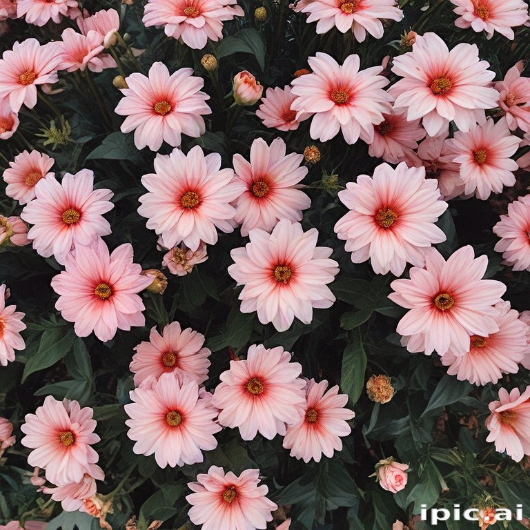 Pink Flowers Array A Beautiful Array of Delicate Pink Flowers Blooming in Springtime Garden.