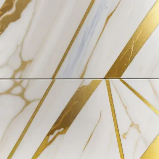 white and gold marble