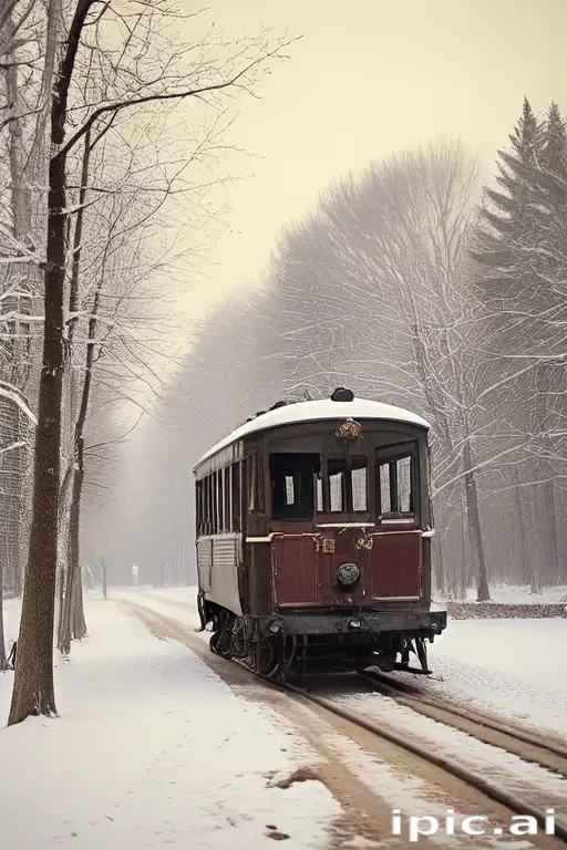 Charming Vintage Train Gliding Through a Snow-Covered Winter Wonderland ...