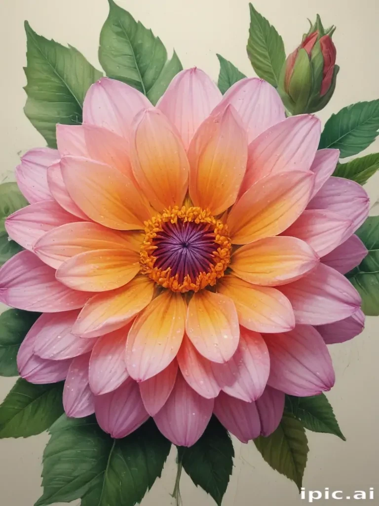 flower drawing images with colour