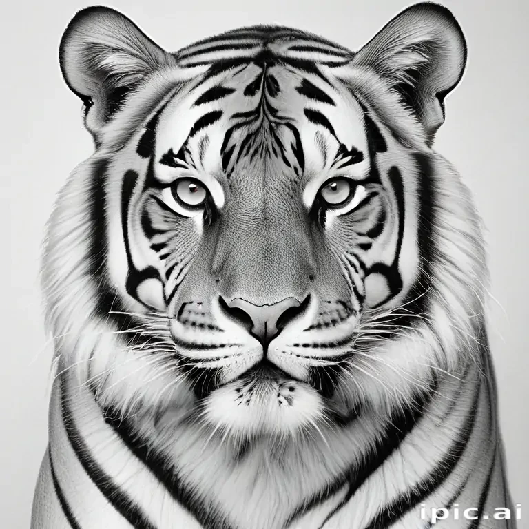 tiger clipart black and white