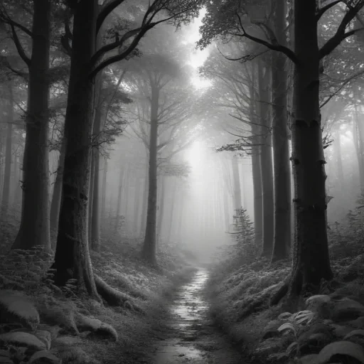 forest clipart black and white