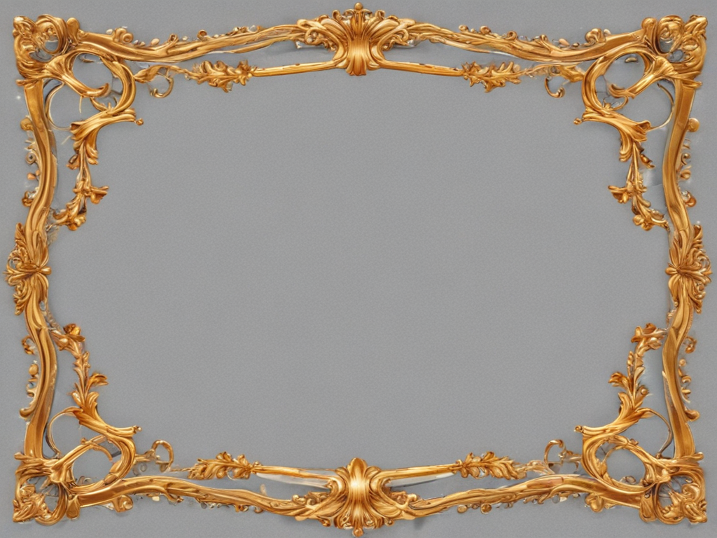 Elegant Vintage Golden Picture Frame with Intricate Floral Design and ...