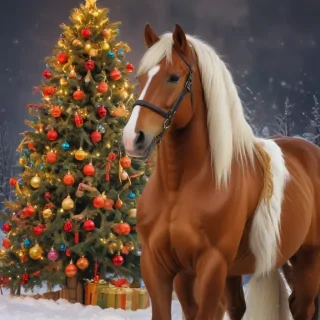 merry christmas images with horses