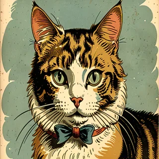 vintage cat illustration
