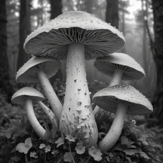 mushroom clip art black and white