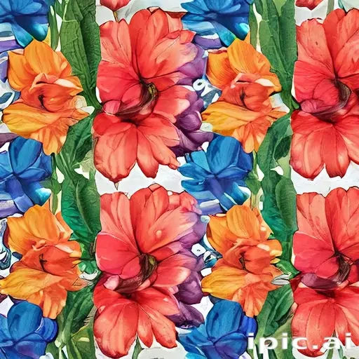 colored drawings of flowers