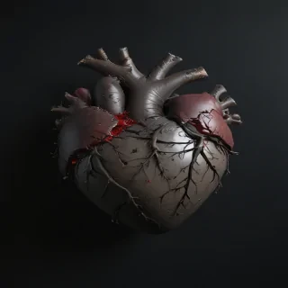 broken heart black background