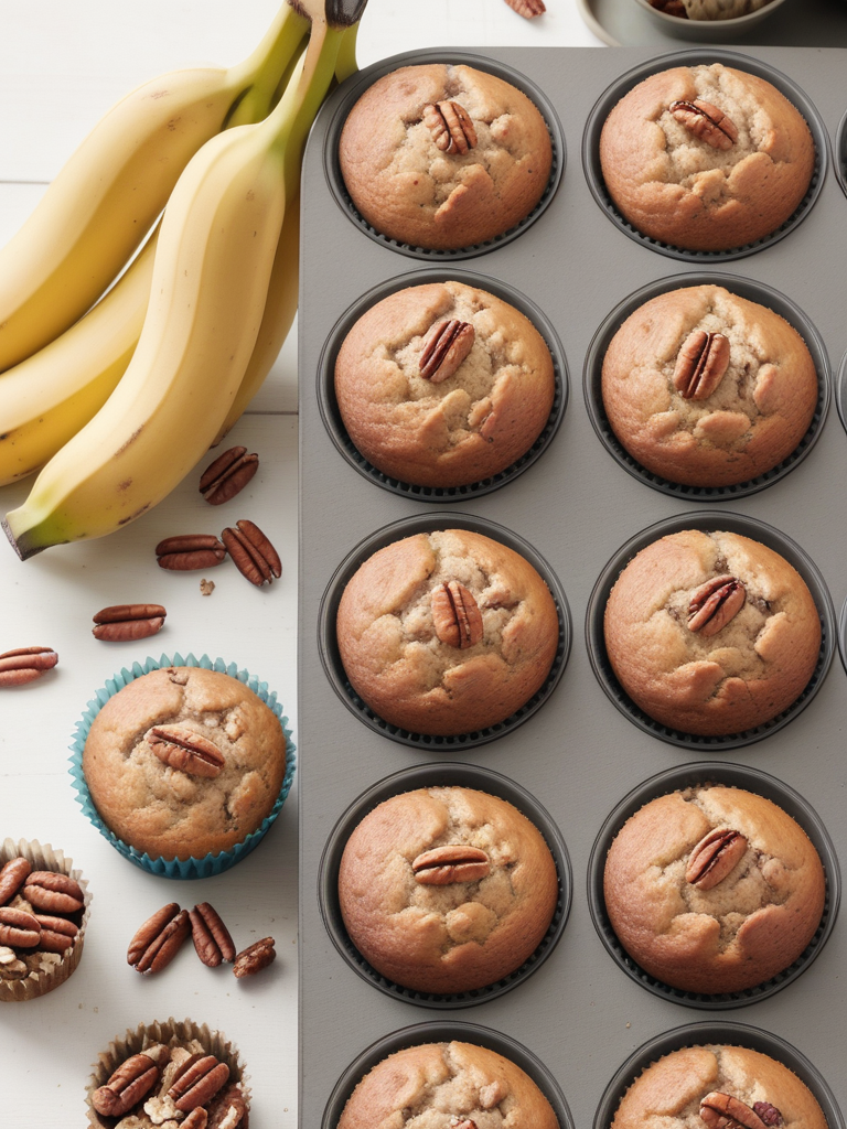 banana and pecan nut muffins