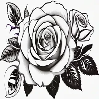 black and white rose clip art