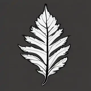 clipart of leaf black and white