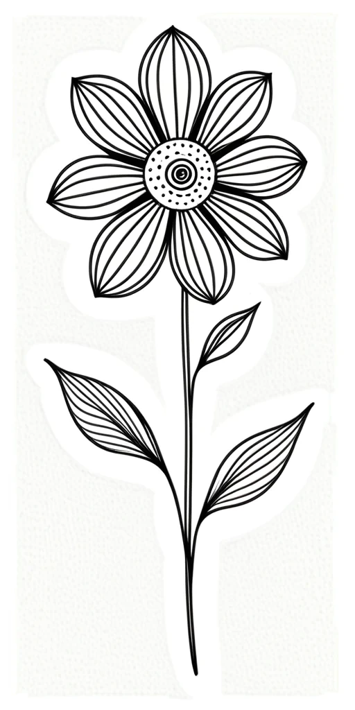 simple flower line drawing