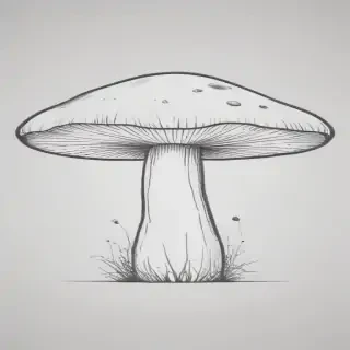 mushroom line art