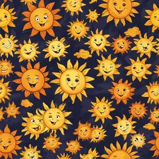 cartoon suns