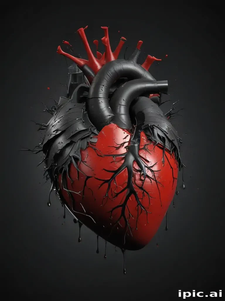broken heart black background