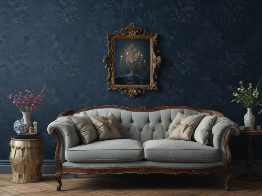 vintage dark blue aesthetic wallpaper