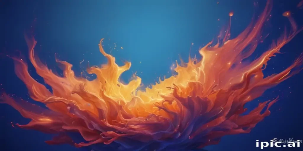 Vibrant Flames Dancing Elegantly Against a Deep Blue Background