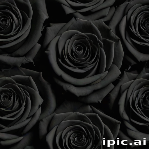 Elegant Arrangement of Deep Black Roses Creating a Mystical Atmosphere