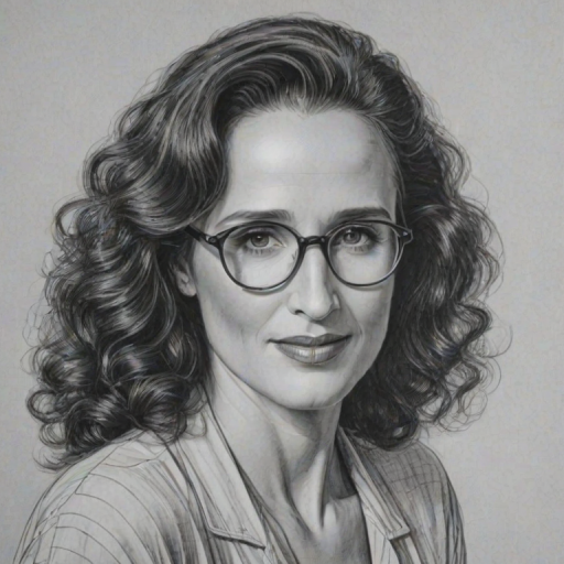 Graceful Andie MacDowell, pencil sketch, portrait of Enchanting woman 1928s in glasses, hair style beatnik, outline, clear lines, fine lines, 8k