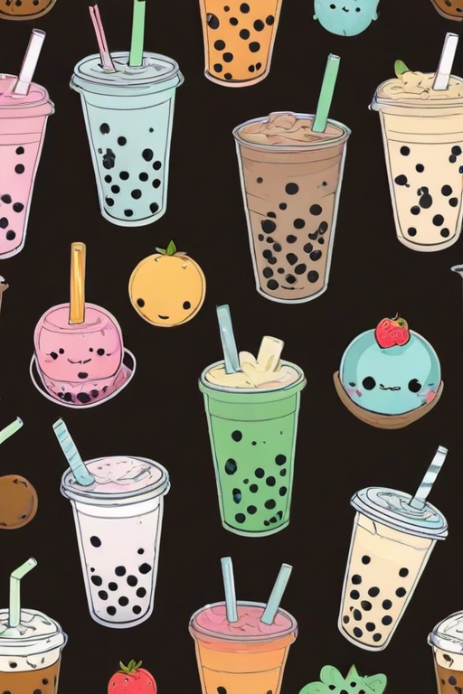 cute boba tea wallpapers